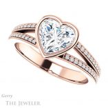 Heart Shaped Forever One Moissanite Engagement Ring #GTJ1214-heart-fb-r 5 Heart Shaped Forever Brilliant Moissanite Engagement Ring #GTJ1214-heart-fb-r