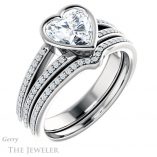 Heart Shaped Forever One Moissanite Engagement Ring #GTJ1214-heart-fb-w 6 Heart Shaped Forever Brilliant Moissanite Engagement Ring #GTJ1214-heart-fb-w