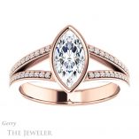 Marquise Cut Forever One Moissanite Engagement Ring #GTJ1214-marquise-fb-r 1 Marquise Cut Forever Brilliant Moissanite Engagement Ring #GTJ1214-marquise-fb-r