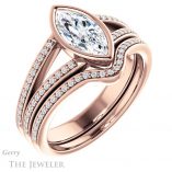 Marquise Cut Forever One Moissanite Engagement Ring #GTJ1214-marquise-fb-r 6 Marquise Cut Forever Brilliant Moissanite Engagement Ring #GTJ1214-marquise-fb-r