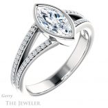 Marquise Cut Forever Brilliant Moissanite Engagement Ring #GTJ1214-marquise-fb-w