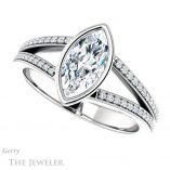 Marquise Cut Forever Brilliant Moissanite Engagement Ring #GTJ1214-marquise-fb-w