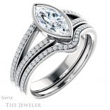 Marquise Cut Forever Brilliant Moissanite Engagement Ring #GTJ1214-marquise-fb-w