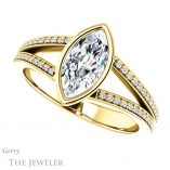 Marquise Cut Forever Brilliant Moissanite Engagement Ring #GTJ1214-marquise-fb-y
