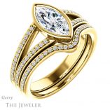 Marquise Cut Forever Brilliant Moissanite Engagement Ring #GTJ1214-marquise-fb-y