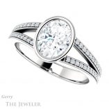 Oval Shaped Forever One Moissanite Engagement Ring #GTJ1214-oval-fo-w 5 Oval Shaped Forever One Moissanite Engagement Ring #GTJ1214-oval-fo-w