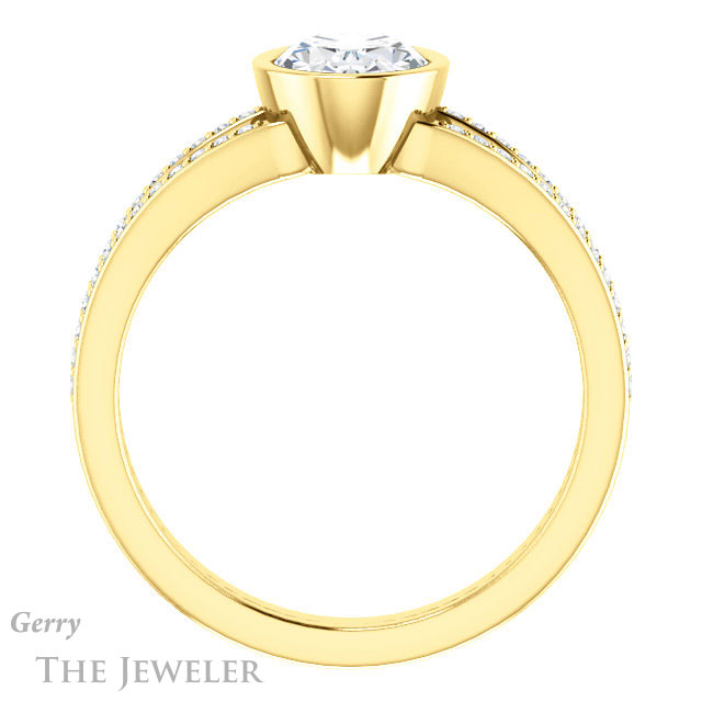 Oval Shaped Forever One Moissanite Engagement Ring #GTJ1214-oval-fo-y