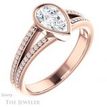 Pear Shaped Forever One Moissanite Engagement Ring #GTJ1214-pear-fb-r 4 Pear Shaped Forever Brilliant Moissanite Engagement Ring #GTJ1214-pear-fb-r