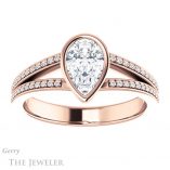 Pear Shaped Forever One Moissanite Engagement Ring #GTJ1214-pear-fb-r 1 Pear Shaped Forever Brilliant Moissanite Engagement Ring #GTJ1214-pear-fb-r