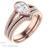 Pear Shaped Forever One Moissanite Engagement Ring #GTJ1214-pear-fb-r 6 Pear Shaped Forever Brilliant Moissanite Engagement Ring #GTJ1214-pear-fb-r