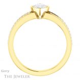 Pear Shaped Forever One Moissanite Engagement Ring #GTJ1214-pear-fb-y 2 Pear Shaped Forever Brilliant Moissanite Engagement Ring #GTJ1214-pear-fb-y
