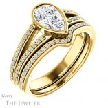 Pear Shaped Forever One Moissanite Engagement Ring #GTJ1214-pear-fb-y 6 Pear Shaped Forever Brilliant Moissanite Engagement Ring #GTJ1214-pear-fb-y