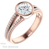 Round Cut Forever One Moissanite Engagement Ring #GTJ1214-round-fo-r 4 Round Cut Forever One Moissanite Engagement Ring #GTJ1214-round-fo-r