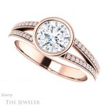 Round Cut Forever One Moissanite Engagement Ring #GTJ1214-round-fo-r 5 Round Cut Forever One Moissanite Engagement Ring #GTJ1214-round-fo-r