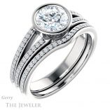 Round Cut Forever One Moissanite Engagement Ring #GTJ1214-round-fo-w 6 Round Cut Forever One Moissanite Engagement Ring #GTJ1214-round-fo-w