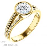 Round Cut Forever One Moissanite Engagement Ring #GTJ1214-round-fo-y 4 Round Cut Forever One Moissanite Engagement Ring #GTJ1214-round-fo-y