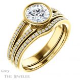 Round Cut Forever One Moissanite Engagement Ring #GTJ1214-round-fo-y 6 Round Cut Forever One Moissanite Engagement Ring #GTJ1214-round-fo-y