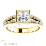 Princess Cut Forever One Moissanite Engagement Ring #GTJ1214-square-fo-y