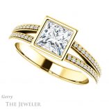 Princess Cut Forever One Moissanite Engagement Ring #GTJ1214-square-fo-y