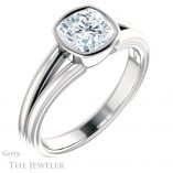 Cushion Cut Forever One Moissanite Engagement Ring #GTJ1216-cushion-fo-w