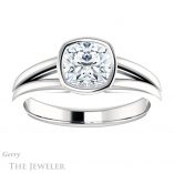 Cushion Cut Forever One Moissanite Engagement Ring #GTJ1216-cushion-fo-w