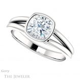 Cushion Cut Forever One Moissanite Engagement Ring #GTJ1216-cushion-fo-w