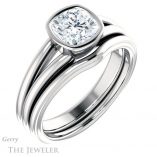 Cushion Cut Forever One Moissanite Engagement Ring #GTJ1216-cushion-fo-w