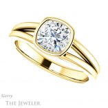 Cushion Cut Forever One Moissanite Engagement Ring #GTJ1216-cushion-fo-y