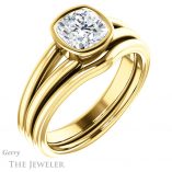 Cushion Cut Forever One Moissanite Engagement Ring #GTJ1216-cushion-fo-y
