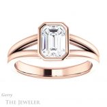 Emerald Cut Forever One Moissanite Engagement Ring #GTJ1216-emerald-fb-r 1 Emerald Cut Forever Brilliant Moissanite Engagement Ring #GTJ1216-emerald-fb-r