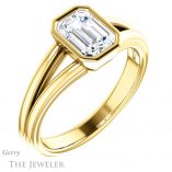 Emerald Cut Forever One Moissanite Engagement Ring #GTJ1216-emerald-fb-y 4 Emerald Cut Forever Brilliant Moissanite Engagement Ring #GTJ1216-emerald-fb-y