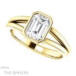 Emerald Cut Forever One Moissanite Engagement Ring #GTJ1216-emerald-fb-y 5 Emerald Cut Forever Brilliant Moissanite Engagement Ring #GTJ1216-emerald-fb-y