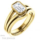 Emerald Cut Forever One Moissanite Engagement Ring #GTJ1216-emerald-fb-y 6 Emerald Cut Forever Brilliant Moissanite Engagement Ring #GTJ1216-emerald-fb-y