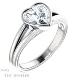 Heart Shaped Forever Brilliant Moissanite Engagement Ring #GTJ1216-heart-fb-w