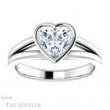 Heart Shaped Forever Brilliant Moissanite Engagement Ring #GTJ1216-heart-fb-w