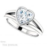 Heart Shaped Forever Brilliant Moissanite Engagement Ring #GTJ1216-heart-fb-w