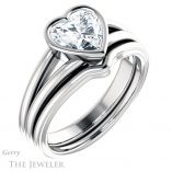 Heart Shaped Forever Brilliant Moissanite Engagement Ring #GTJ1216-heart-fb-w
