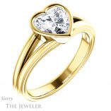 Heart Shaped Forever One Moissanite Engagement Ring #GTJ1216-heart-fb-y 4 Heart Shaped Forever Brilliant Moissanite Engagement Ring #GTJ1216-heart-fb-y