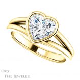 Heart Shaped Forever One Moissanite Engagement Ring #GTJ1216-heart-fb-y 5 Heart Shaped Forever Brilliant Moissanite Engagement Ring #GTJ1216-heart-fb-y