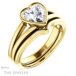 Heart Shaped Forever One Moissanite Engagement Ring #GTJ1216-heart-fb-y 6 Heart Shaped Forever Brilliant Moissanite Engagement Ring #GTJ1216-heart-fb-y