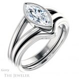 Marquise Cut Forever Brilliant Moissanite Engagement Ring #GTJ1216-marquise-fb-w