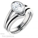 Oval Shaped Forever One Moissanite Engagement Ring #GTJ1216-oval-fo-w