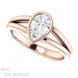 Pear Shaped Forever One Moissanite Engagement Ring #GTJ1216-pear-fb-r 5 Pear Shaped Forever Brilliant Moissanite Engagement Ring #GTJ1216-pear-fb-r