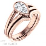 Pear Shaped Forever One Moissanite Engagement Ring #GTJ1216-pear-fb-r 6 Pear Shaped Forever Brilliant Moissanite Engagement Ring #GTJ1216-pear-fb-r