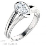 Pear Shaped Forever One Moissanite Engagement Ring #GTJ1216-pear-fb-w 4 Pear Shaped Forever Brilliant Moissanite Engagement Ring #GTJ1216-pear-fb-w
