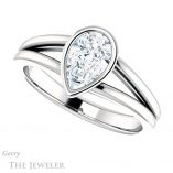 Pear Shaped Forever One Moissanite Engagement Ring #GTJ1216-pear-fb-w 5 Pear Shaped Forever Brilliant Moissanite Engagement Ring #GTJ1216-pear-fb-w