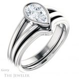 Pear Shaped Forever One Moissanite Engagement Ring #GTJ1216-pear-fb-w 6 Pear Shaped Forever Brilliant Moissanite Engagement Ring #GTJ1216-pear-fb-w