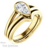 Pear Shaped Forever One Moissanite Engagement Ring #GTJ1216-pear-fb-y 6 Pear Shaped Forever Brilliant Moissanite Engagement Ring #GTJ1216-pear-fb-y