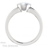 Round Cut Forever One Moissanite Engagement Ring #GTJ1216-round-fo-w