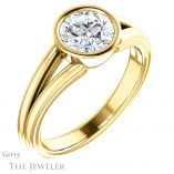 Round Cut Forever One Moissanite Engagement Ring #GTJ1216-round-fo-y 4 Round Cut Forever One Moissanite Engagement Ring #GTJ1216-round-fo-y